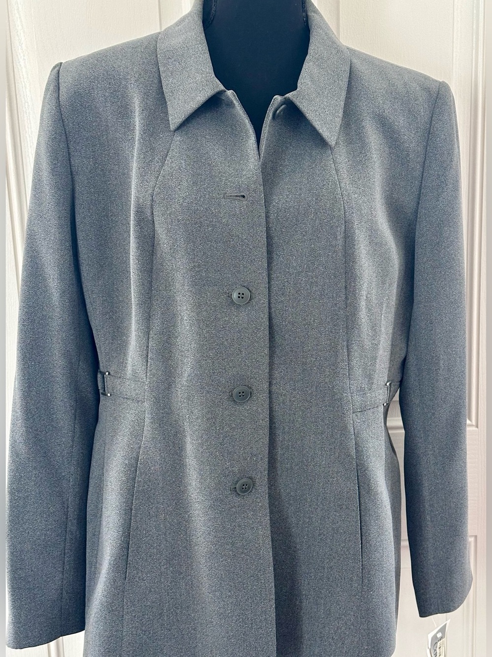 Style & Co Wear to the Office Women's Gray Button-Front Blazer, Size 12